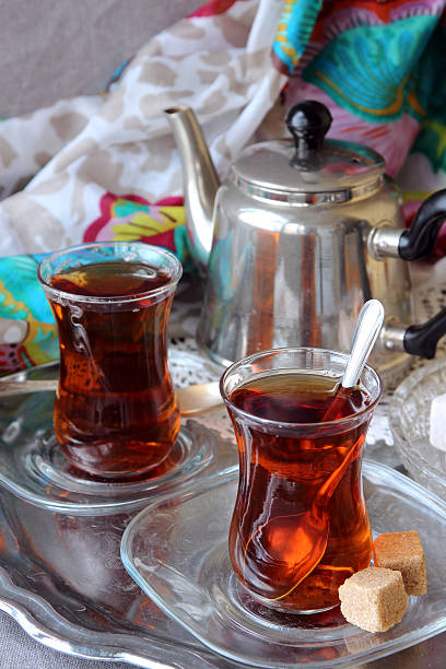 istock Black tea Turkish cups with sweetness.. 518179676