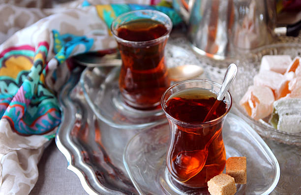 istock Black tea Turkish cups with sweetness.. 518180854