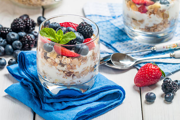 istock Homemade yogurt with baked granola 518182456