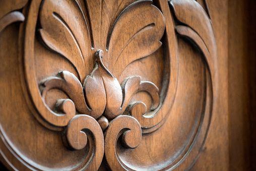 Ornate wood door