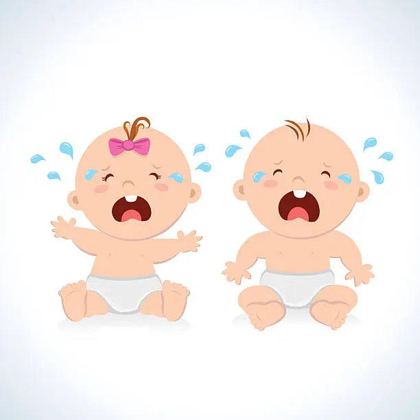 Vector illustration of Crying baby