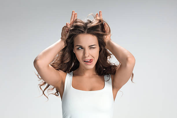 istock The young woman's portrait with funny emotions 518185178