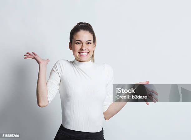 Excited Woman Stock Photo - Download Image Now - Sideways Glance, One Woman Only, Women