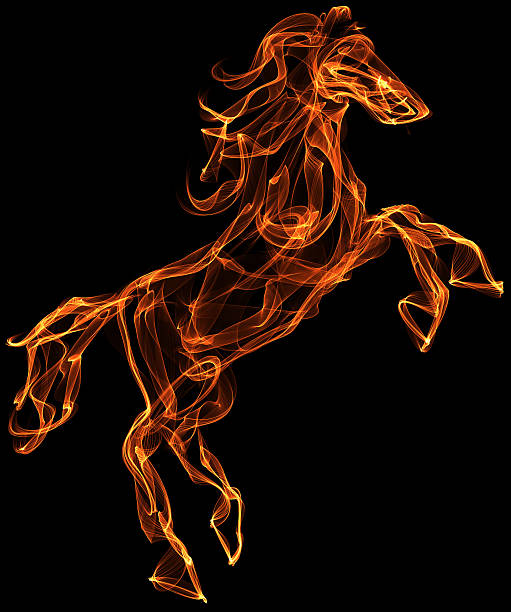 istock Flaming horse illustrtaion 518196008