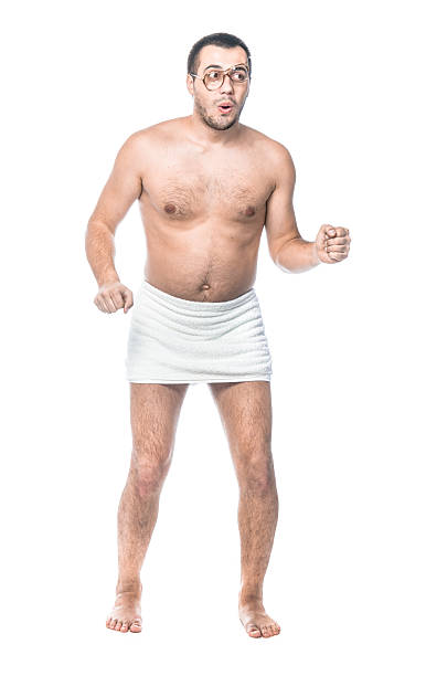 Funny man standing stock photo
