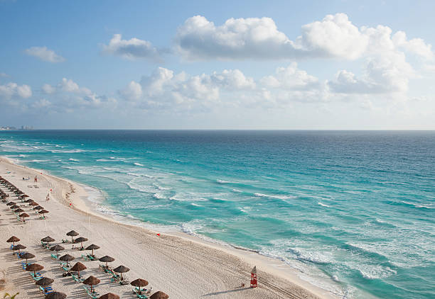 Caribbean Ocean Vacation Beach Cancun Mexico stock photo