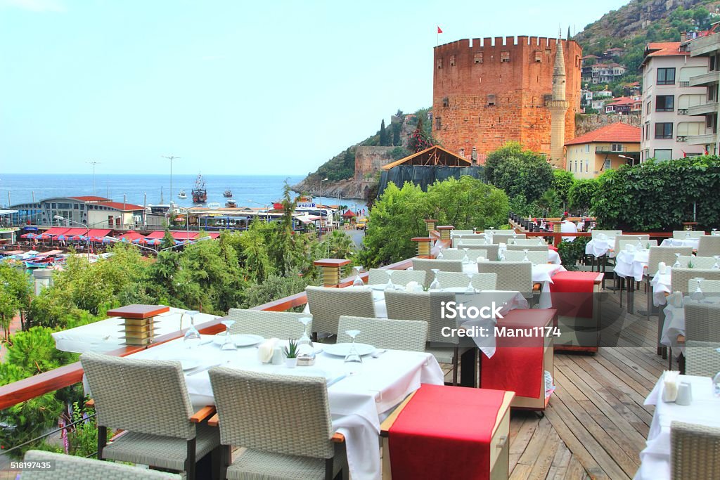 restaurant tables in alanya turkey alanya Alanya Stock Photo