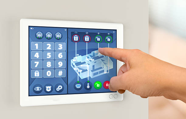 istock Smart home automation: engaging house alarm security system 518197759