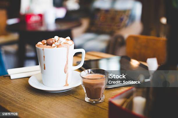 Luxury Hot Chocolate For One Stock Photo - Download Image Now - Hot Chocolate, Cafe, Milk