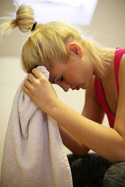 istock Tired woman after a workout. 518198472