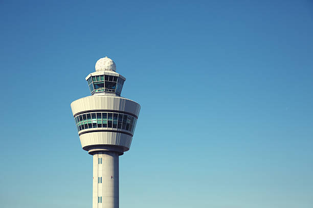 Airport Control Tower Airport Control Tower. Schiphol, Amsterdam air traffic control tower stock pictures, royalty-free photos & images