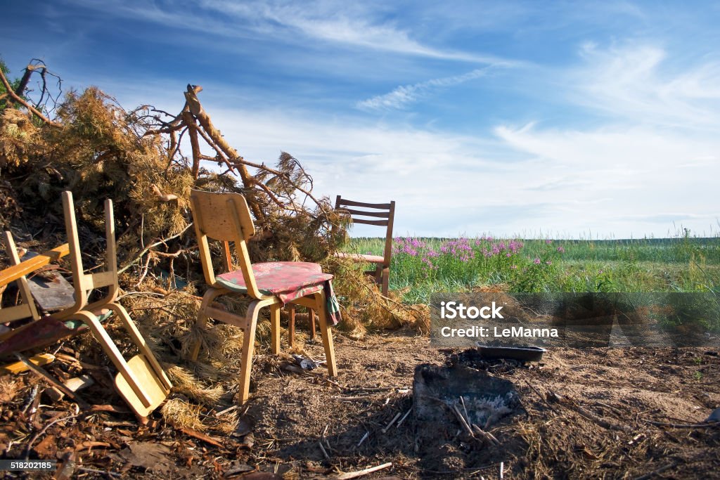 Garbage in the nature Agricultural Field Stock Photo
