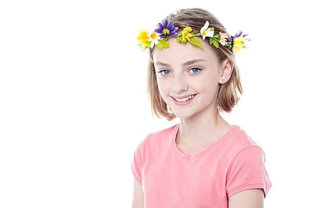 istock Pretty girl wearing head wreath 518202482