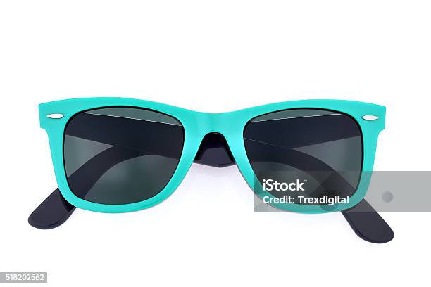 Sunglasses On White Background Stock Photo - Download Image Now - Sunglasses, Cut Out, Blue