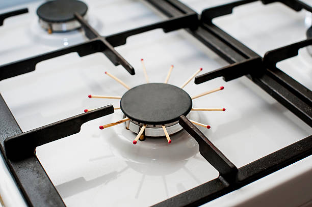 istock closeup image ofa gas stove, problem, there is no gas 518203775