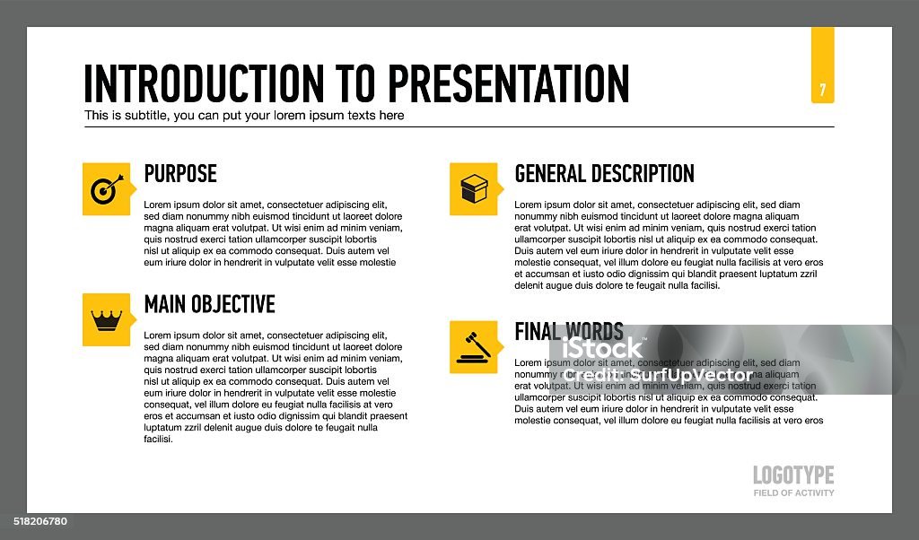 Representing Introduction Introduction To Presentation Slide Template Stock Illustration ...