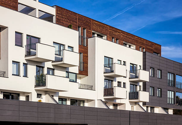 istock Modern white apartment building, Poland 518207030