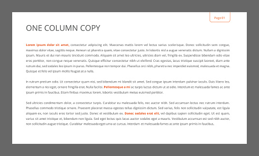 One Column Slide Example One Column Copy Slide Stock Illustration - Download Image Now ...