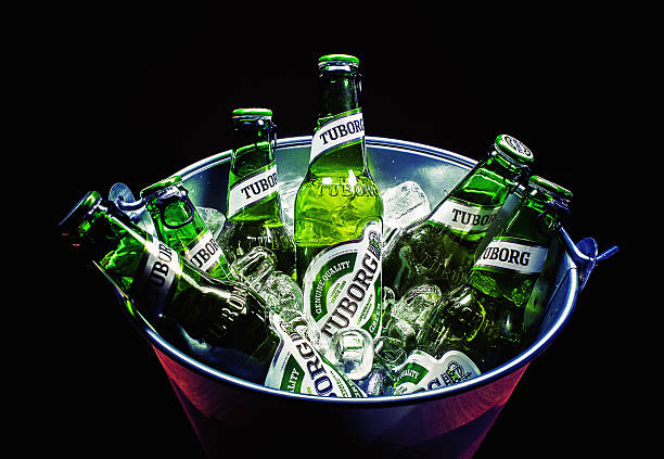 Six Bottles Of Tuborg Beer Stock Photo - Download Image Now - Alcohol  Abuse, Cafe, Celebration - iStock