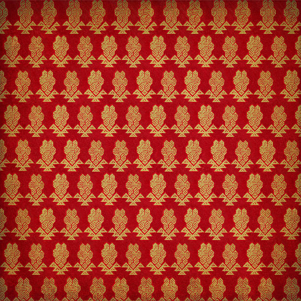 istock Wallpaper pattern with geometric shapes on burgundy background 518220747