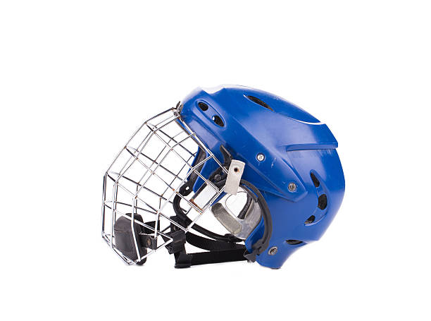 istock Blue hockey goalie mask. 518221882