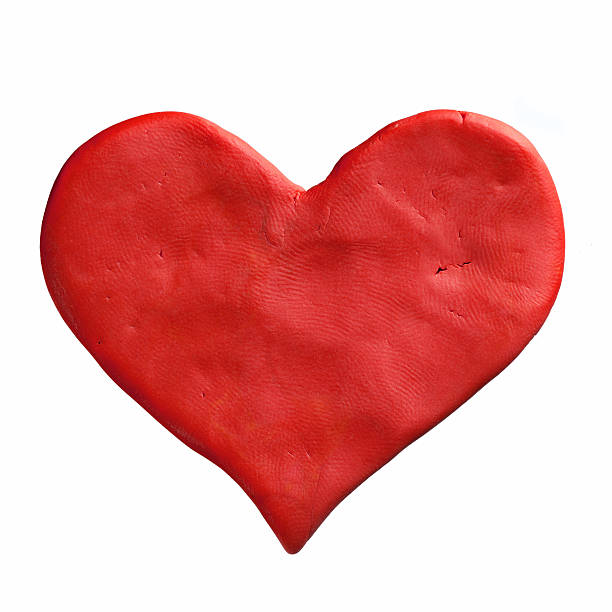 Coeur rouge Saint-Valentin en plasticine - Photo