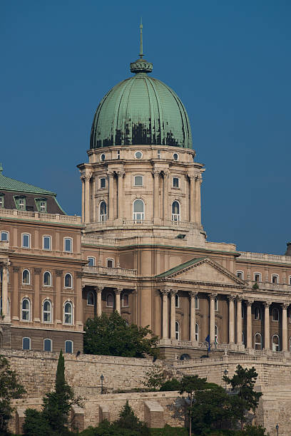 il castello di budapest - budapest royal palace of buda architectural styles architecture foto e immagini stock