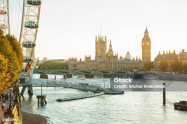 Landmarks Of London Uk Stock Photo - Download Image Now - Millennium Wheel, City Of Westminster - London, Pier