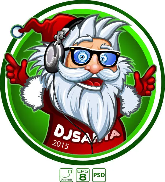 Vector illustration of DJ Santa 2015