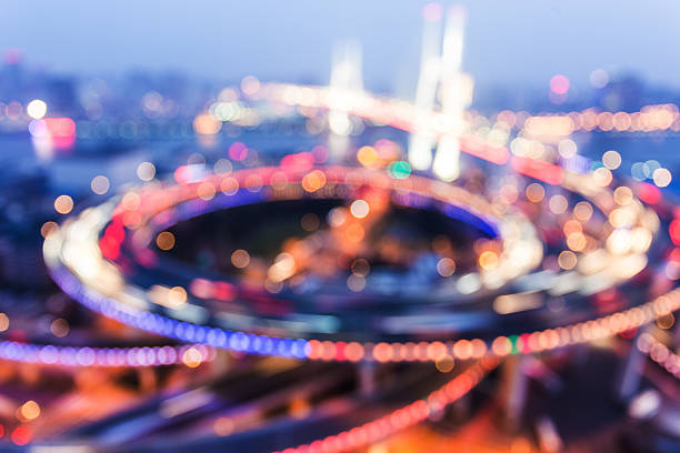 istock Defocused shanghai nanpu bridge at night 518223858