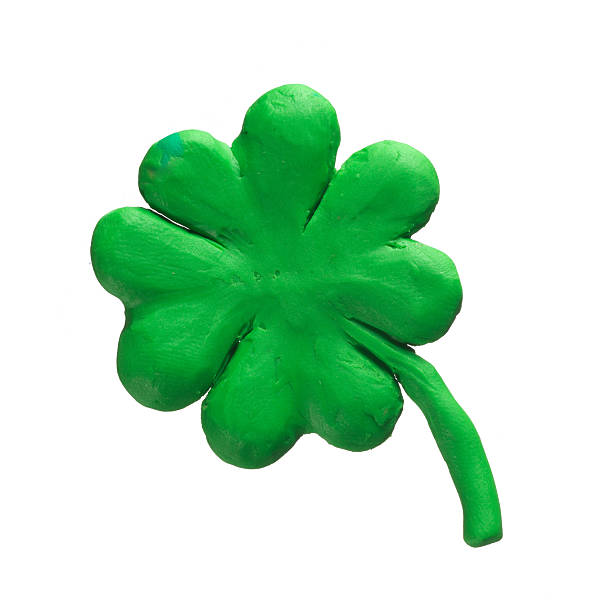 istock St Patrick holiday symbol - clover. Made of Plasticine 518224663