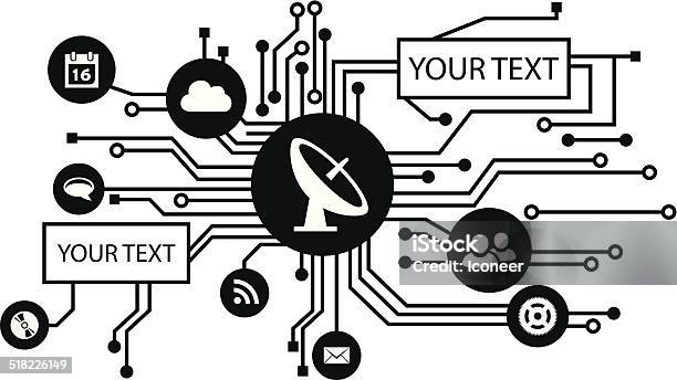 Elektrische Circuit Mit Icons Und Text Text Platz Stock Vektor Art und mehr Bilder von Computer - Computer, Daten, Design