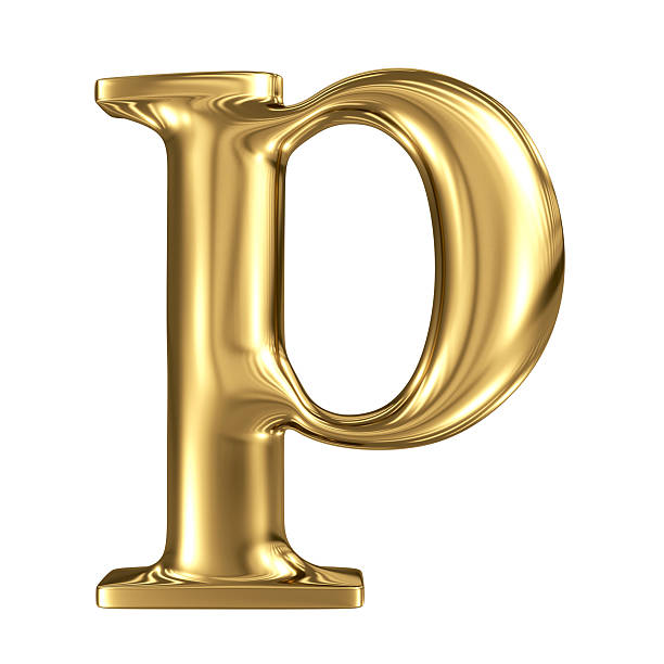 istock Golden letter p lowercase high quality 3d render isolated 518227437