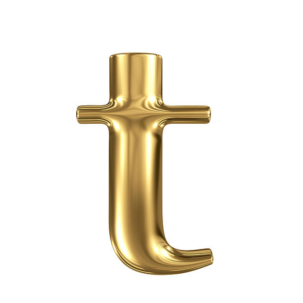 istock Golden letter t lowercase high quality 3d render isolated 518227753