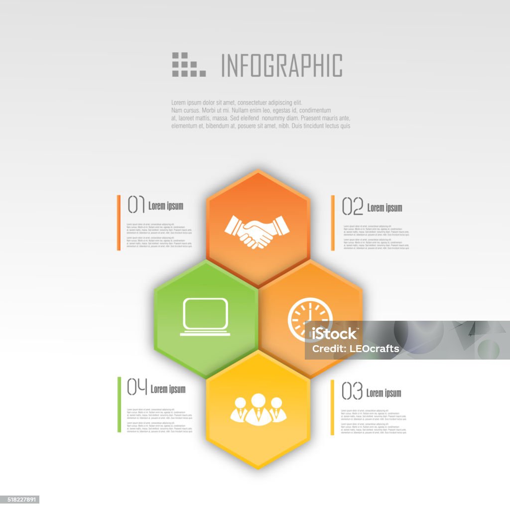 Business infographic design Vector illustration of business infographic, all elements are in separate layers and grouped. Arrangement stock vector