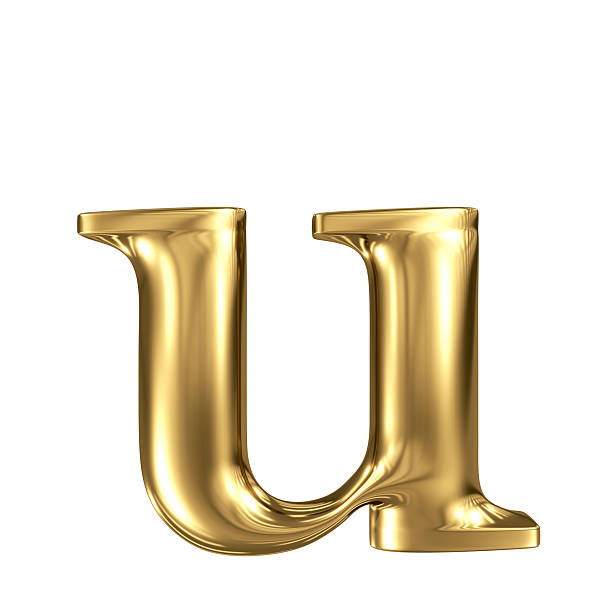 istock Golden letter u lowercase high quality 3d render isolated 518227979