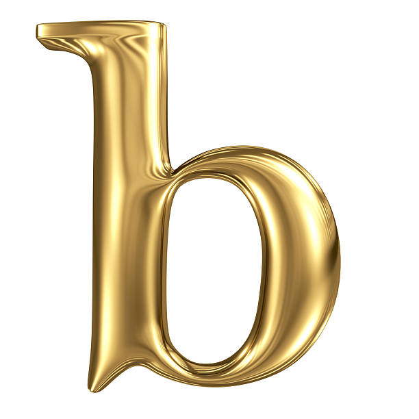 istock Golden letter b lowercase high quality 3d render isolated 518228083