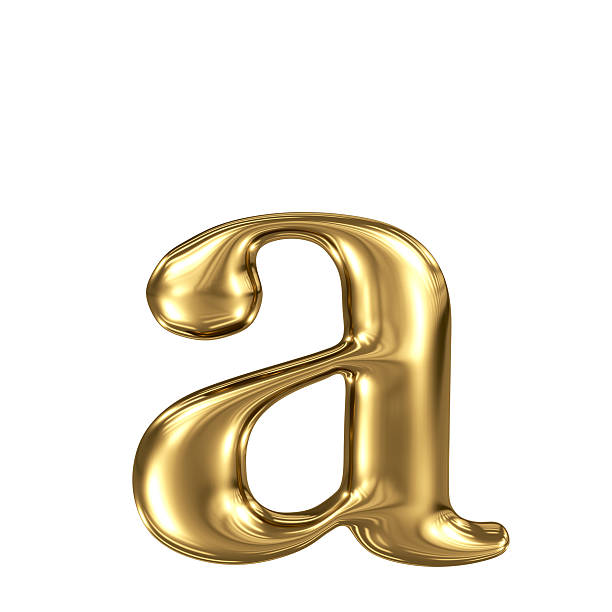 istock Golden letter a lowercase high quality 3d render isolated 518228087