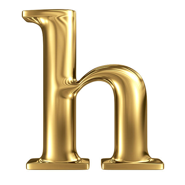 istock Golden letter h lowercase high quality 3d render isolated 518228103