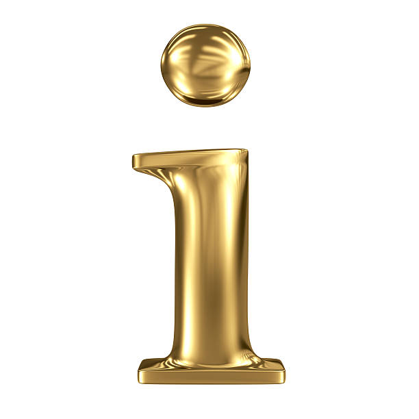 istock Golden letter i lowercase high quality 3d render isolated 518228105