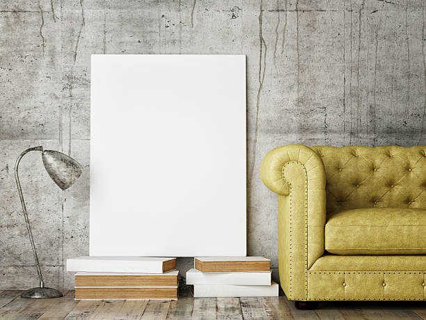 istock Mock up poster on concrete  wall 518228664