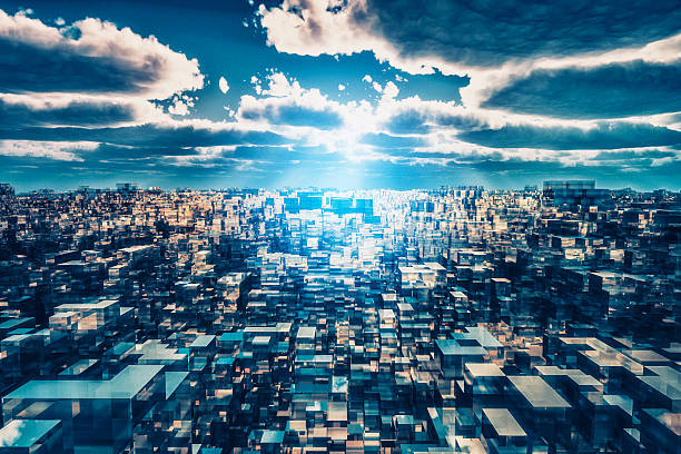 Alien futuristic cityscape.