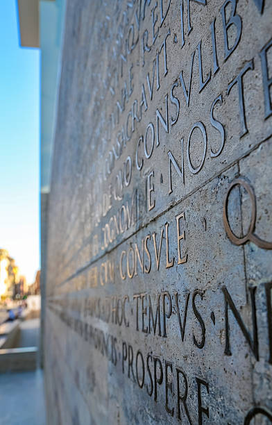 istock Latin inscription on wall in Rome, Italy 518231152