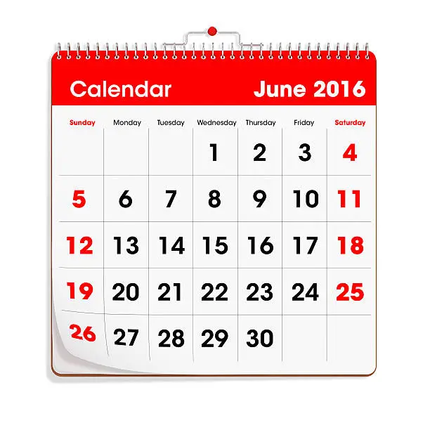 Photo of Red Wal Calendar - June 2016