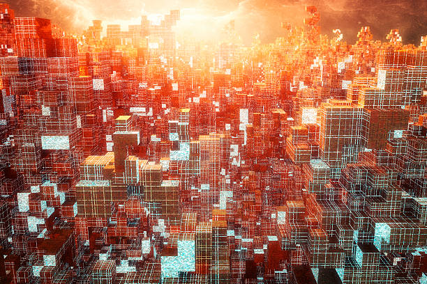 istock Alien futuristic cityscape 518231656