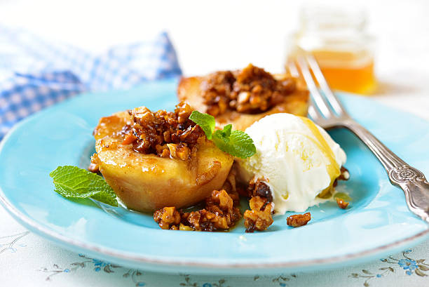 istock Grilled pear with caramelized walnuts and honey. 518232088