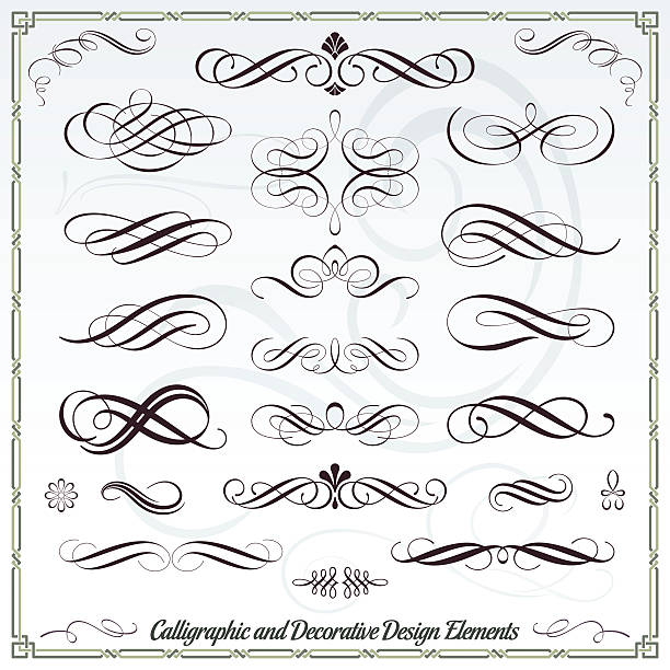 Hand Draw Calligraphic and Decorative Design Elements vector art illustration