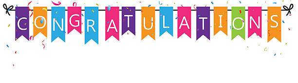 Congratulations with bunting flags Vector Illustration of Congratulations with bunting flags congratulating stock illustrations