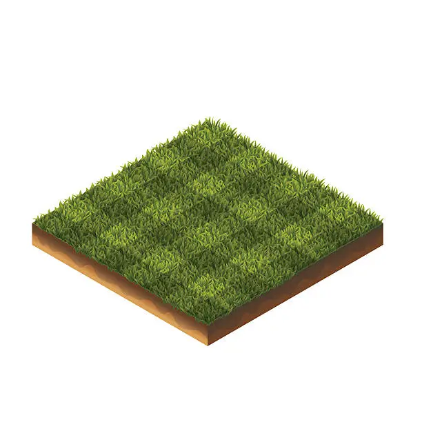 Vector illustration of Soccer Grass Isometric
