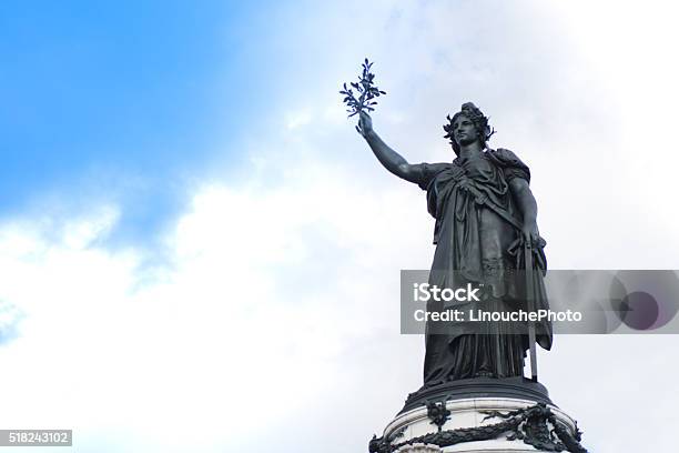 French Statue Of Liberty In Place De La Republique Stock Photo - Download Image Now - Marianne - Symbol of France, France, Government